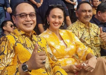 Elit partai Golkar yang hadir dalam kegiatan Apel Siaga Perubahan Partai NasDem di Stadion GBK antara lain ialah Ketua DPP Christina Aryani, Rizal Mallarangeng dan Supriansa | Foto: istimewa
